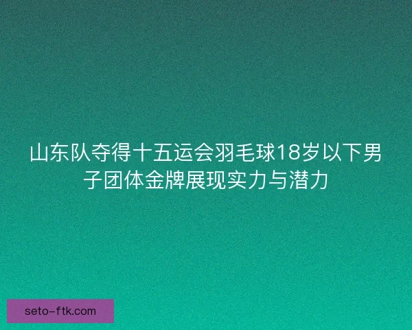 山东队夺得十五运会羽毛球18岁以下男子团体金牌展现实力与潜力